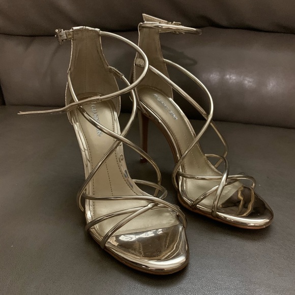 Gianni Bini Gold Strappy Heel Sandals - Picture 8 of 8